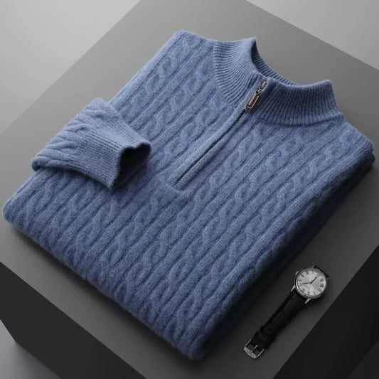 Maglione in cashmere Deneb con mezza zip
